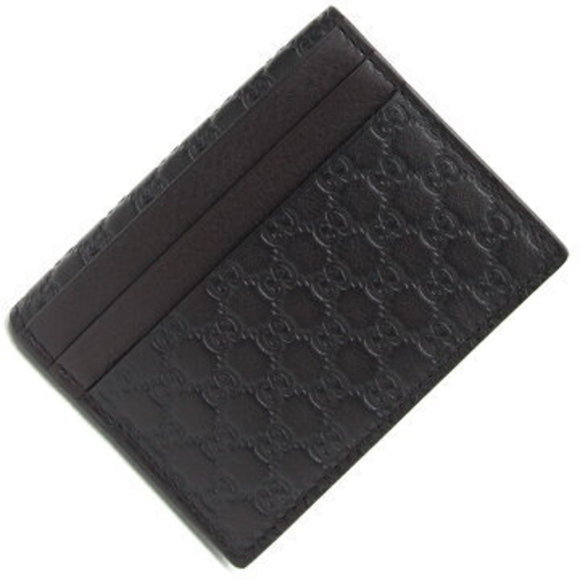 Gucci Micro Guccissima Case Black Leather Pass Cases Business - Picture 1 of 5